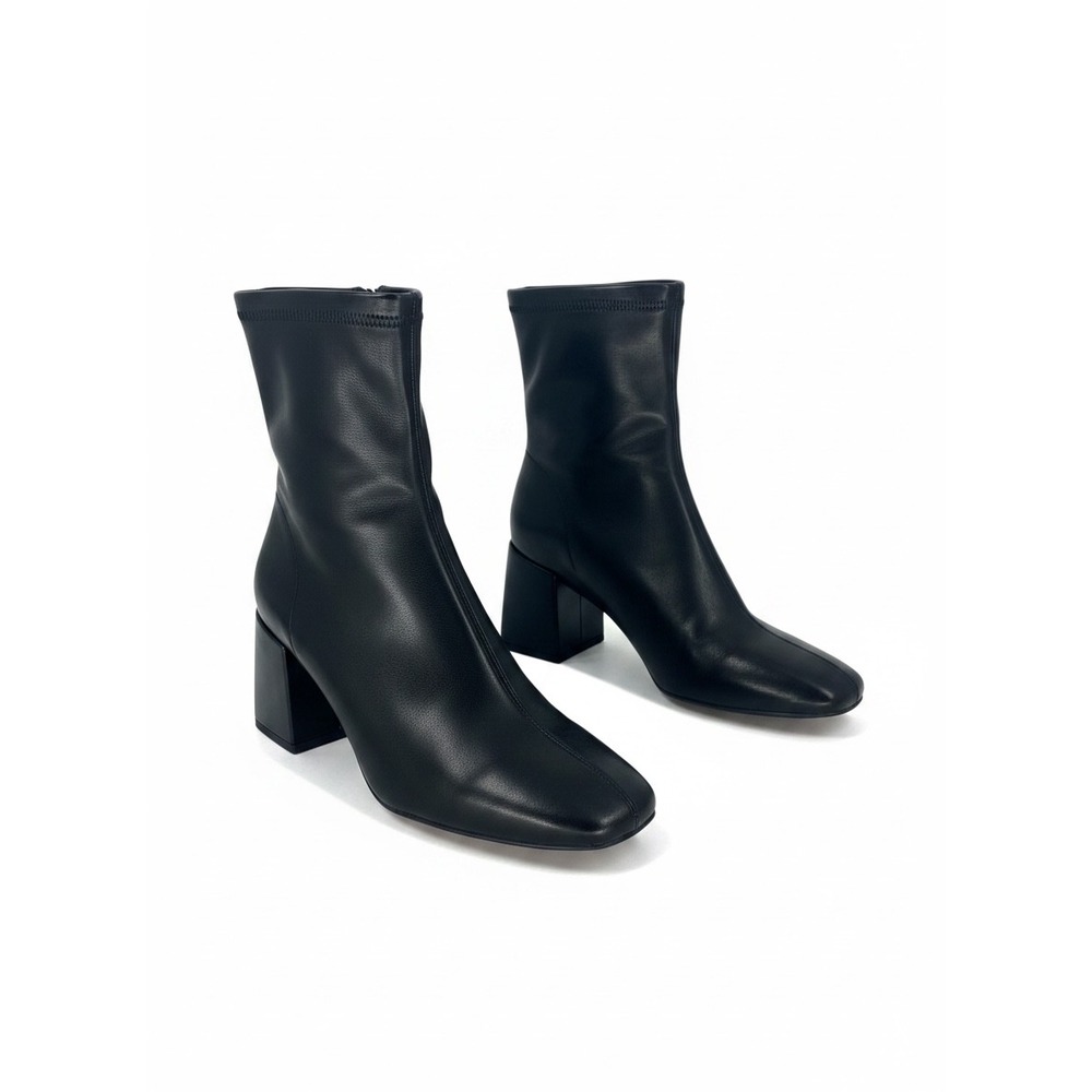 Silent D Carina Heeled Ankle Boots Black Leather Size 39